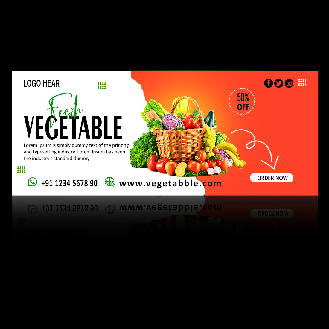 VEGETABLE Banner Template just 10$ only preview image.