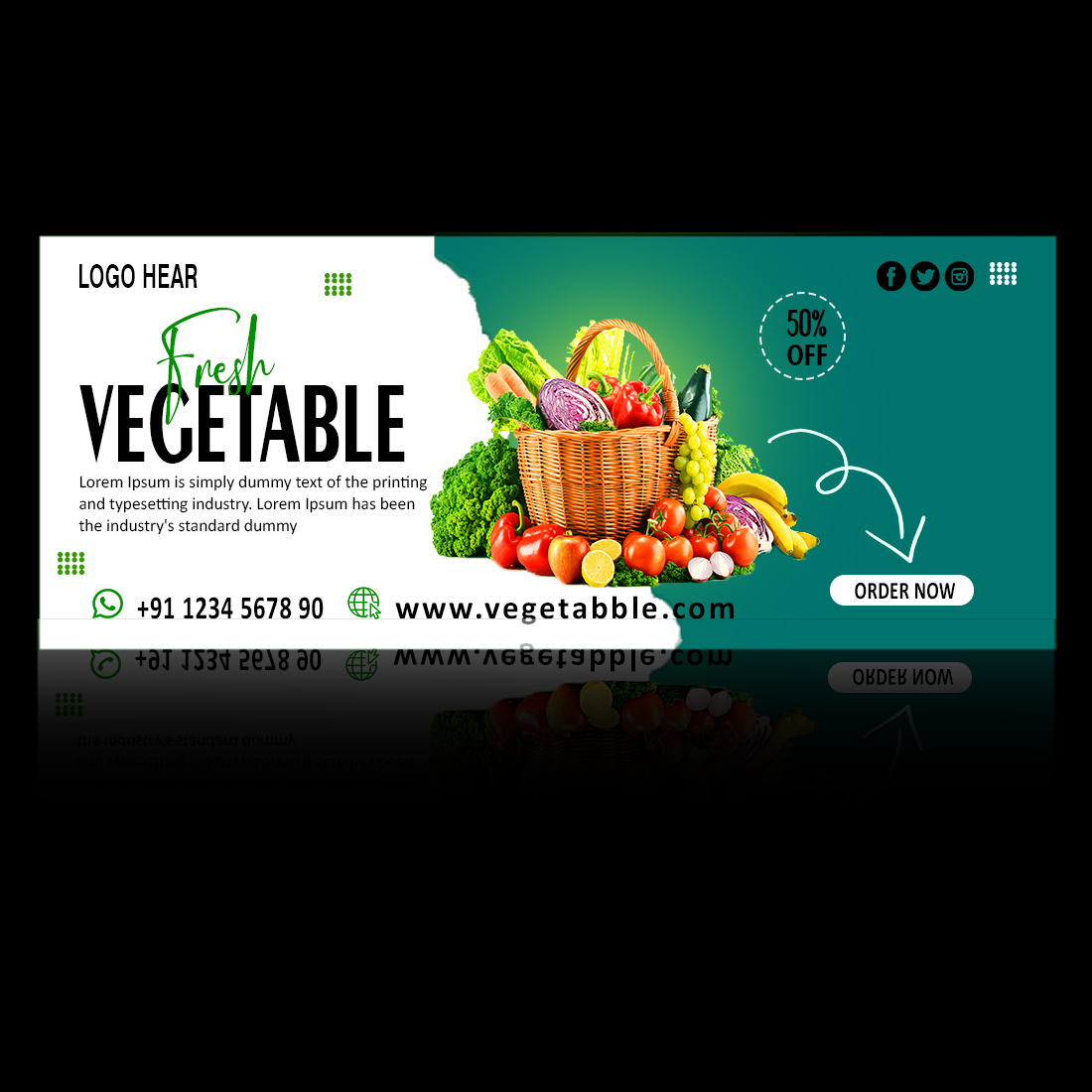 VEGETABLE Banner Template just 10$ only cover image.