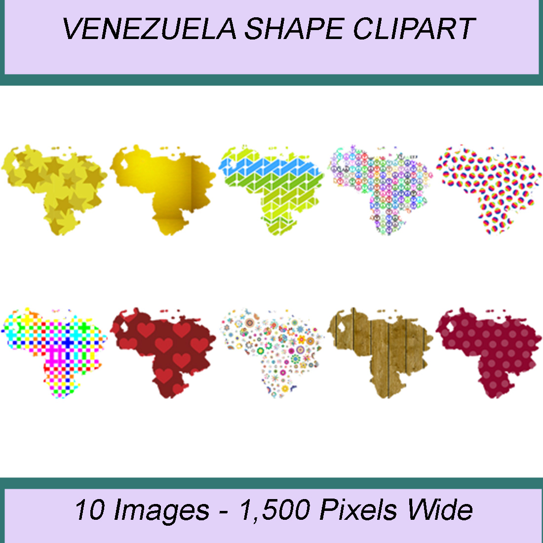 VENEZUELA SHAPE CLIPART ICONS cover image.