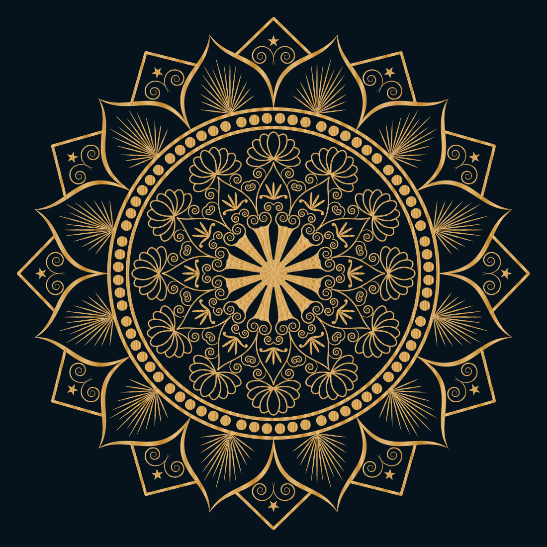 Very Simple Floral Mandala Design SVG, Ai, EPS, PDF, JPG, PNG File preview image.