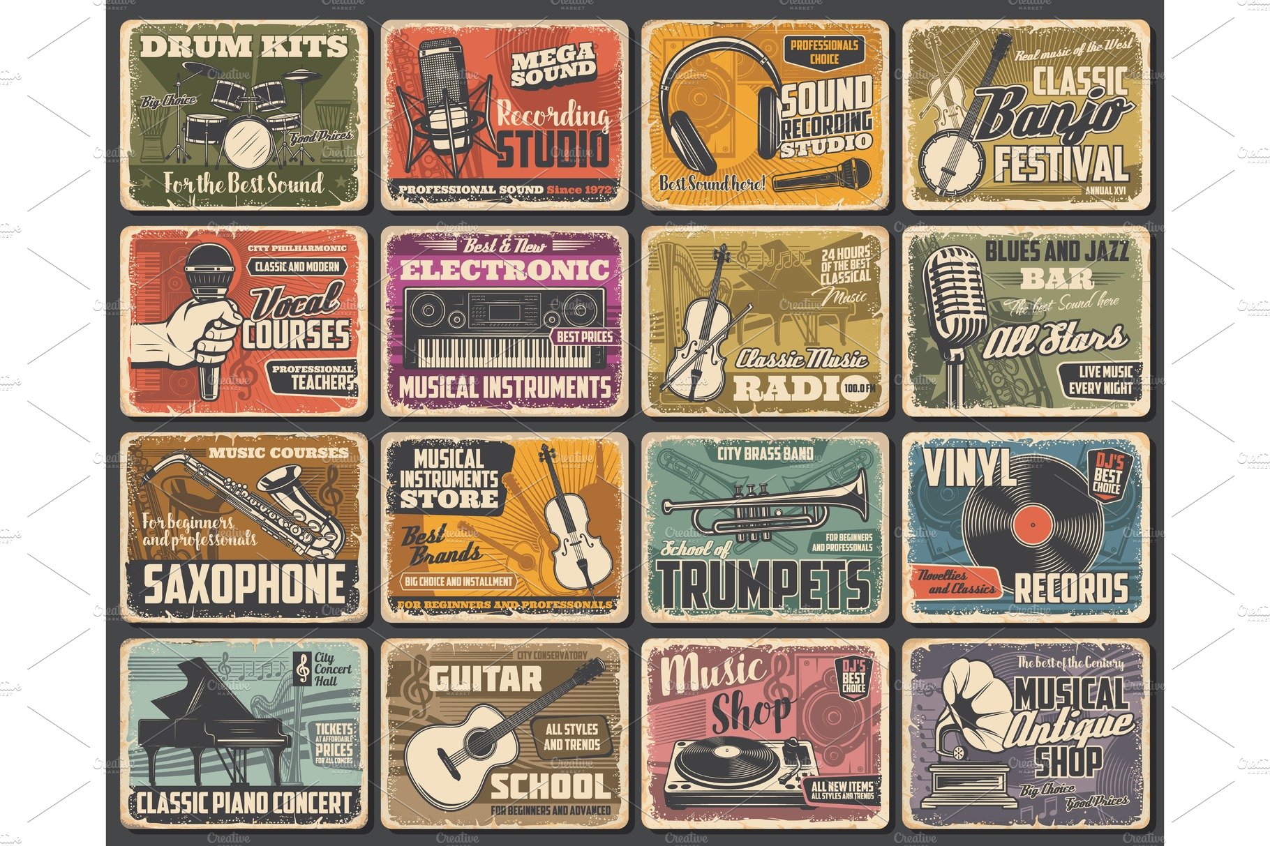 Musical instruments store, festival cover image.