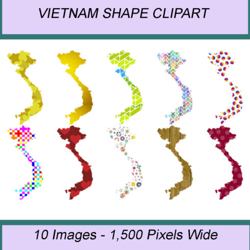 VIETNAM SHAPE CLIPART ICONS cover image.