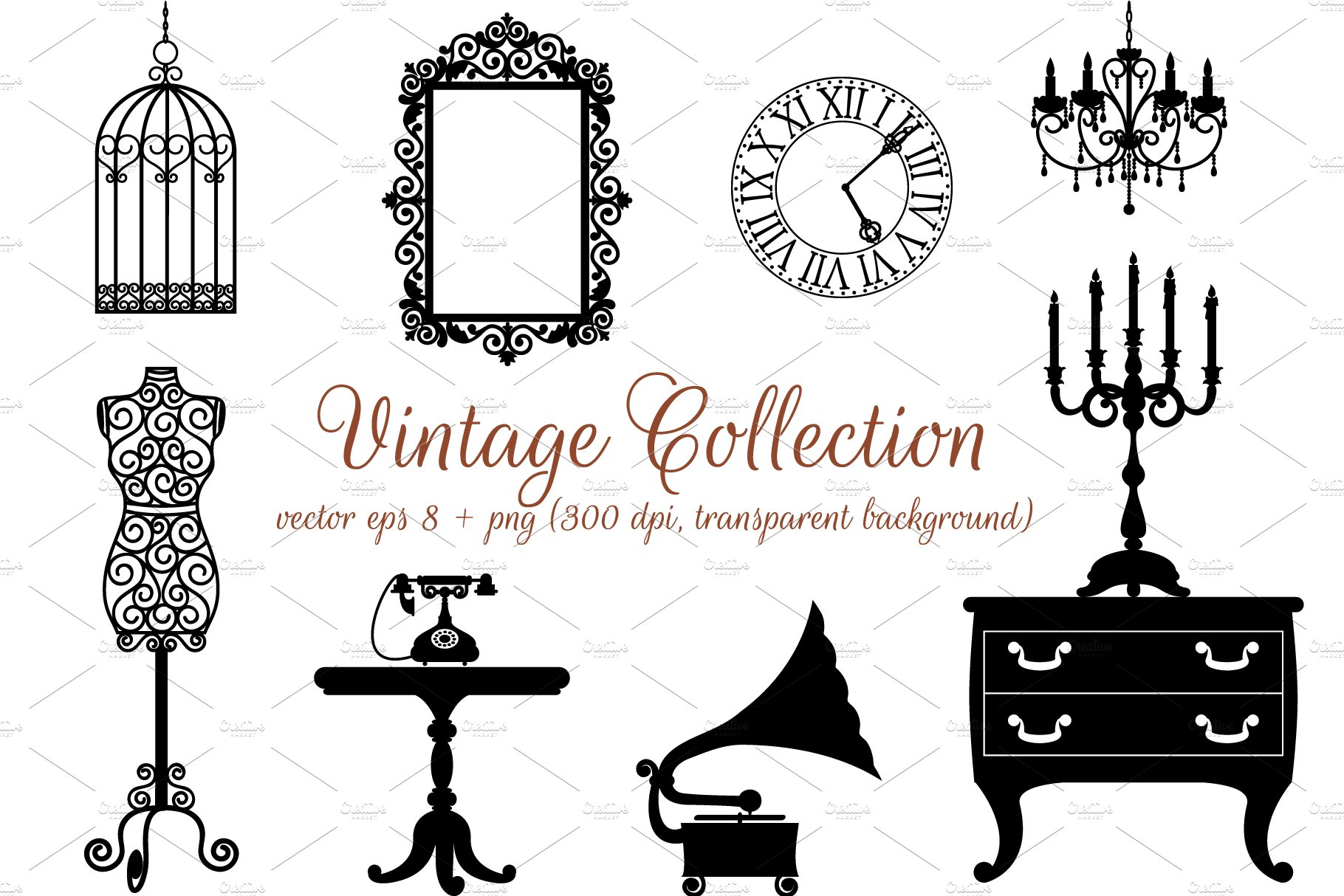 Vintage collection (EPS + PNG) cover image.