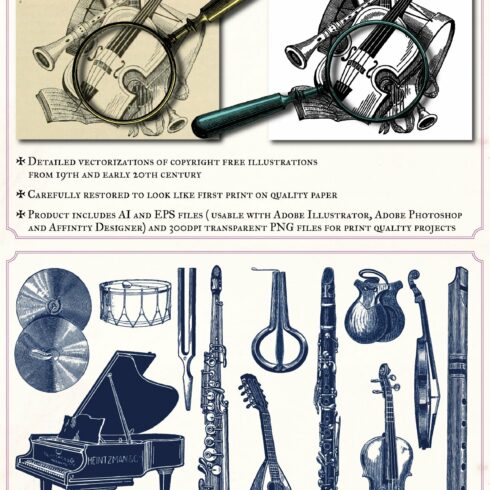 Vintage Musical Instruments cover image.