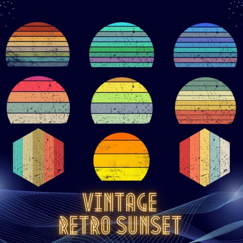 40 Vintage Retro Sunset, 80s Style cover image.