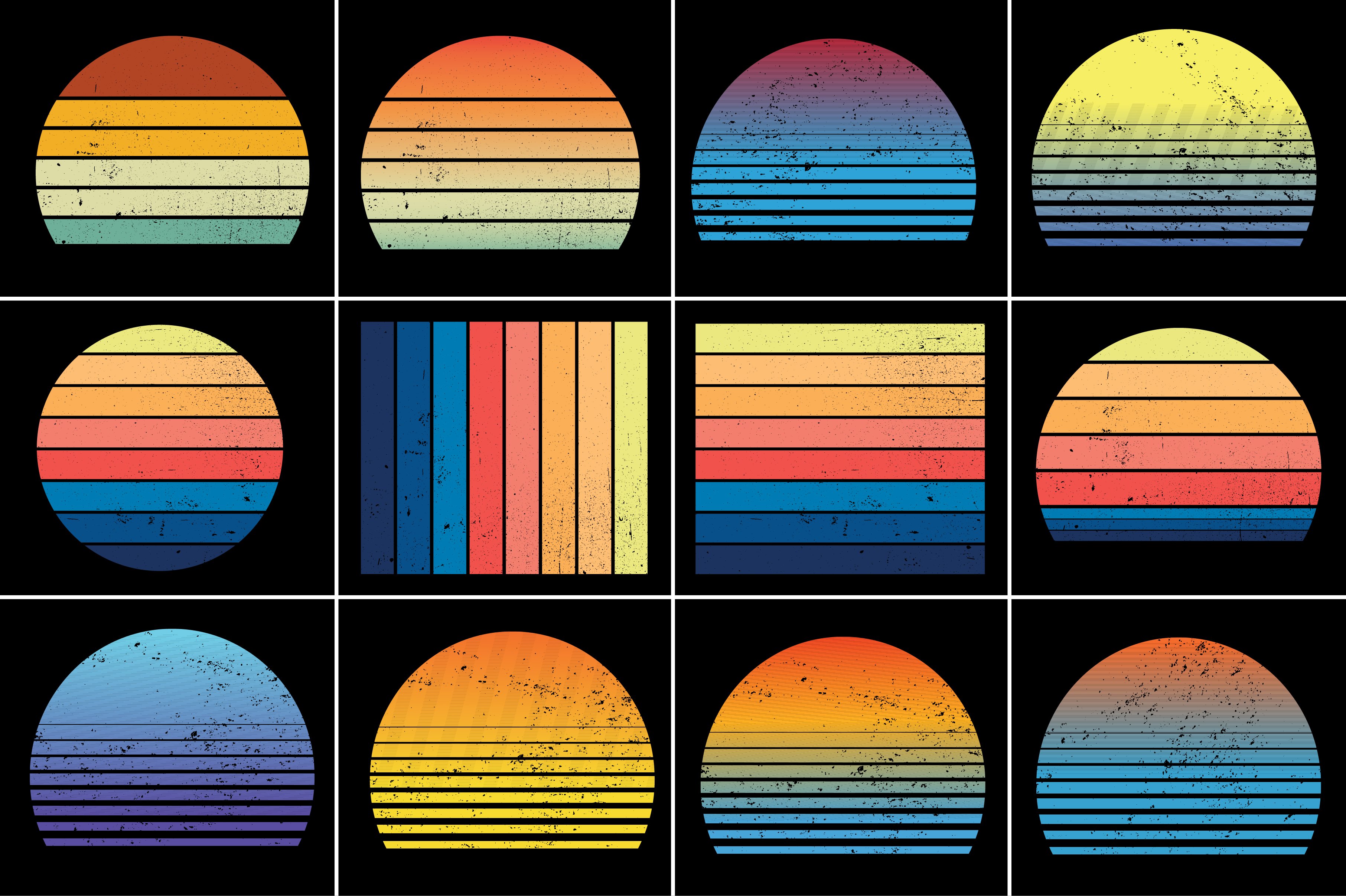 vintage retro sunset colorful background 28129 484
