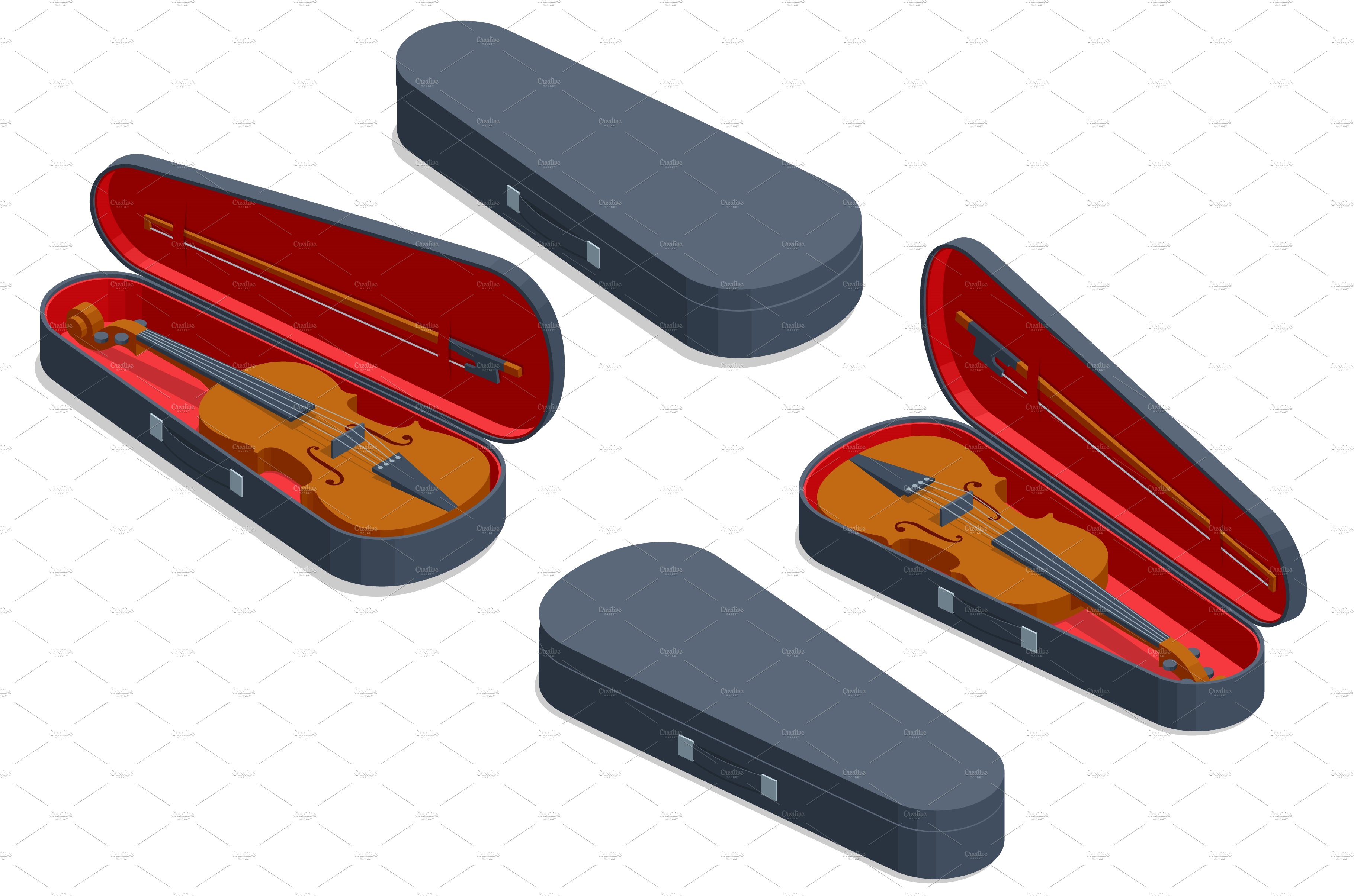 Isometric violin with fiddlestick cover image.