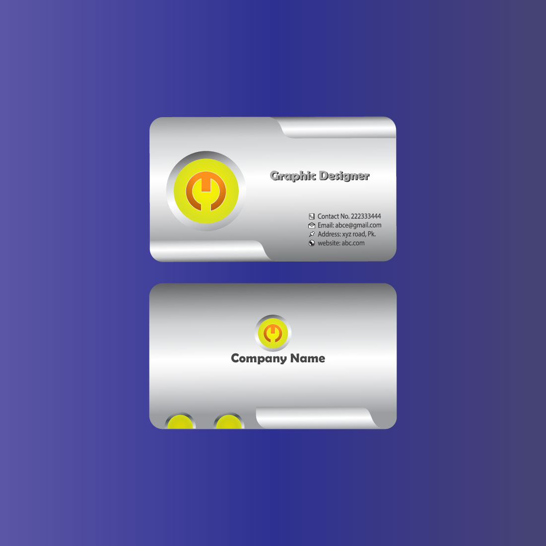 Gray Color Aesthetic Business Card bundle preview image.