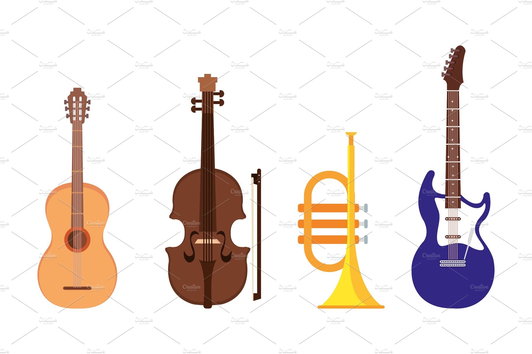 set music instruments icons cover image.