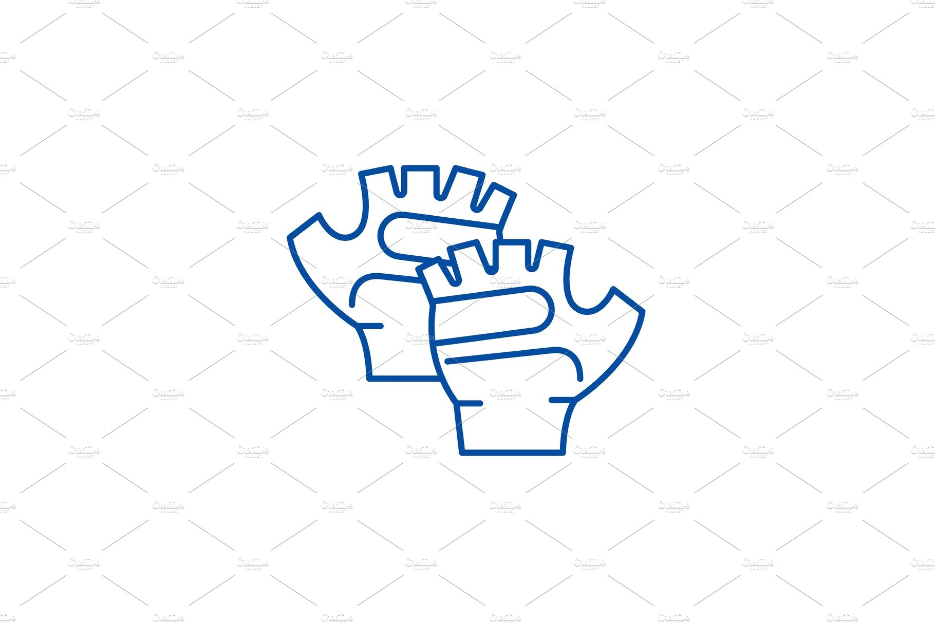 Sport gloves line icon concept cover image.