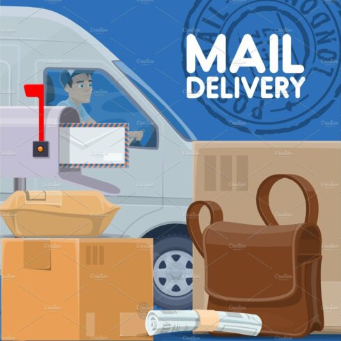 Mail delivery service. Postman cover image.