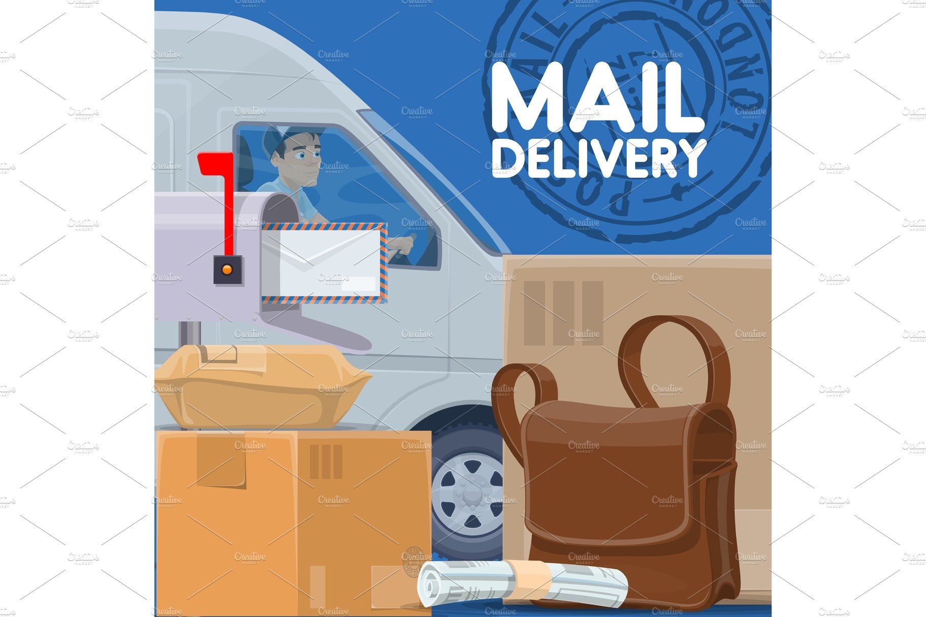 Mail delivery service. Postman cover image.