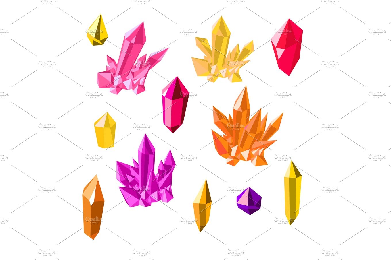 Crystals On White MasterBundles