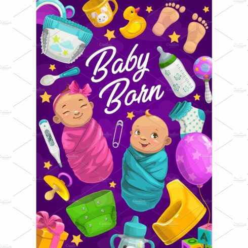 Baby born poster, girl and boy cover image.