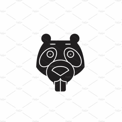 Beaver black vector concept icon cover image.