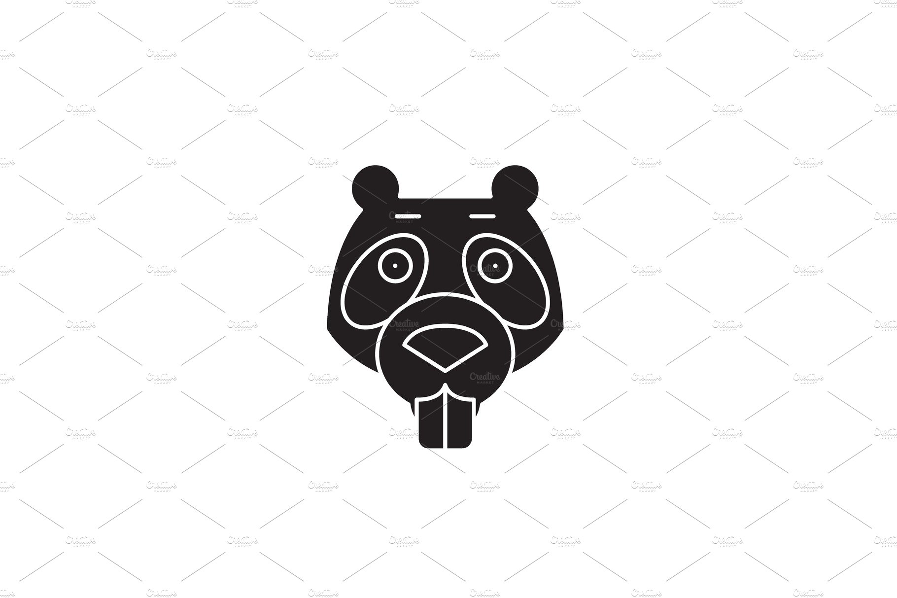 Beaver black vector concept icon cover image.