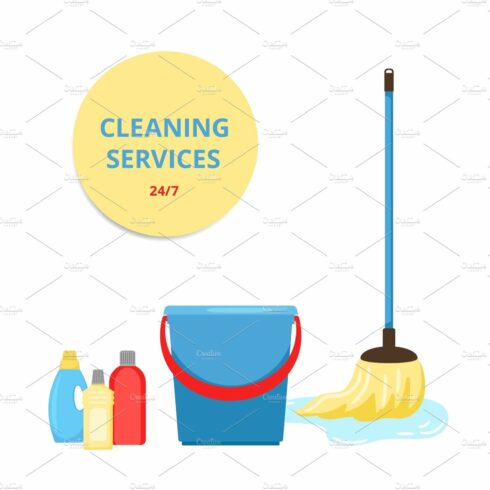 Cleaning service vector banner cover image.