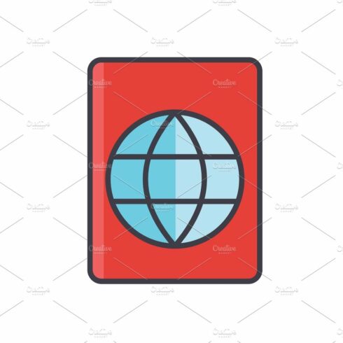 Passport, travel, visa, stamp, migration concept. Line vector icon. Editabl... cover image.