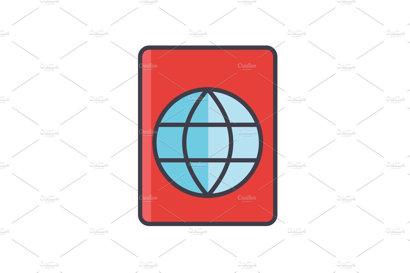 Passport, travel, visa, stamp, migration concept. Line vector icon. Editabl... cover image.