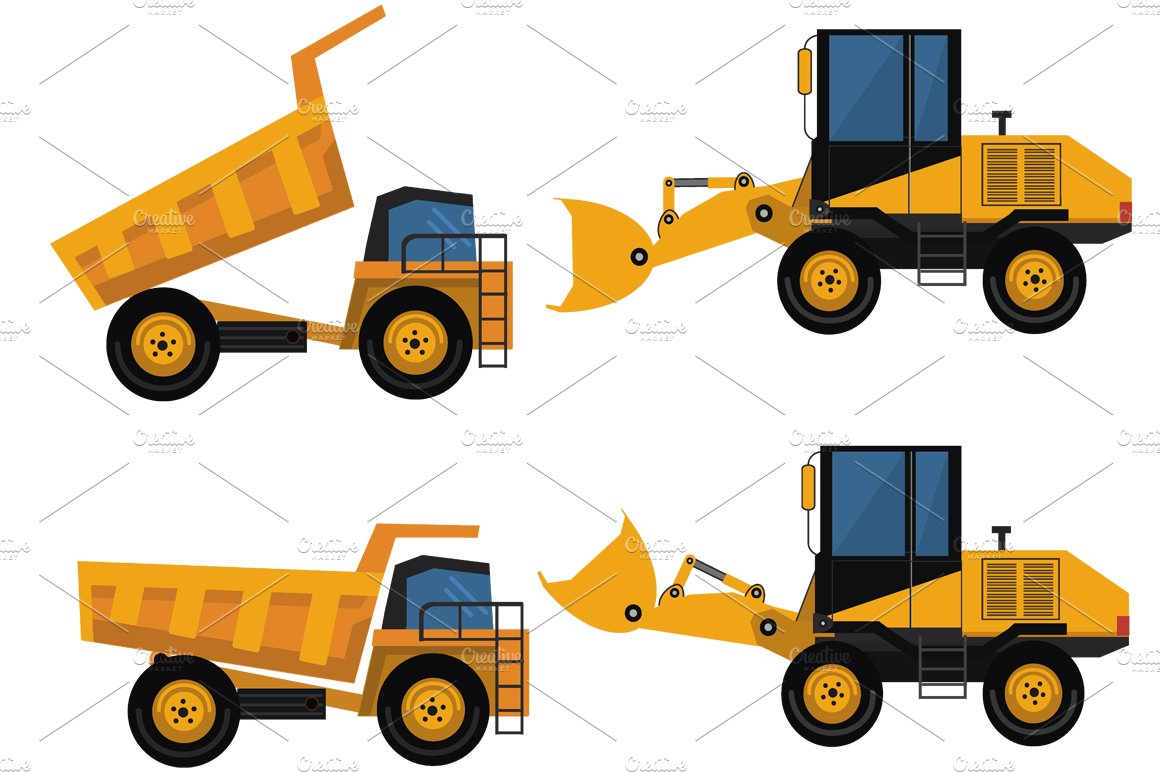 Set of icons construction equipment cover image.