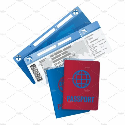 Tickets and passport for travelling cover image.