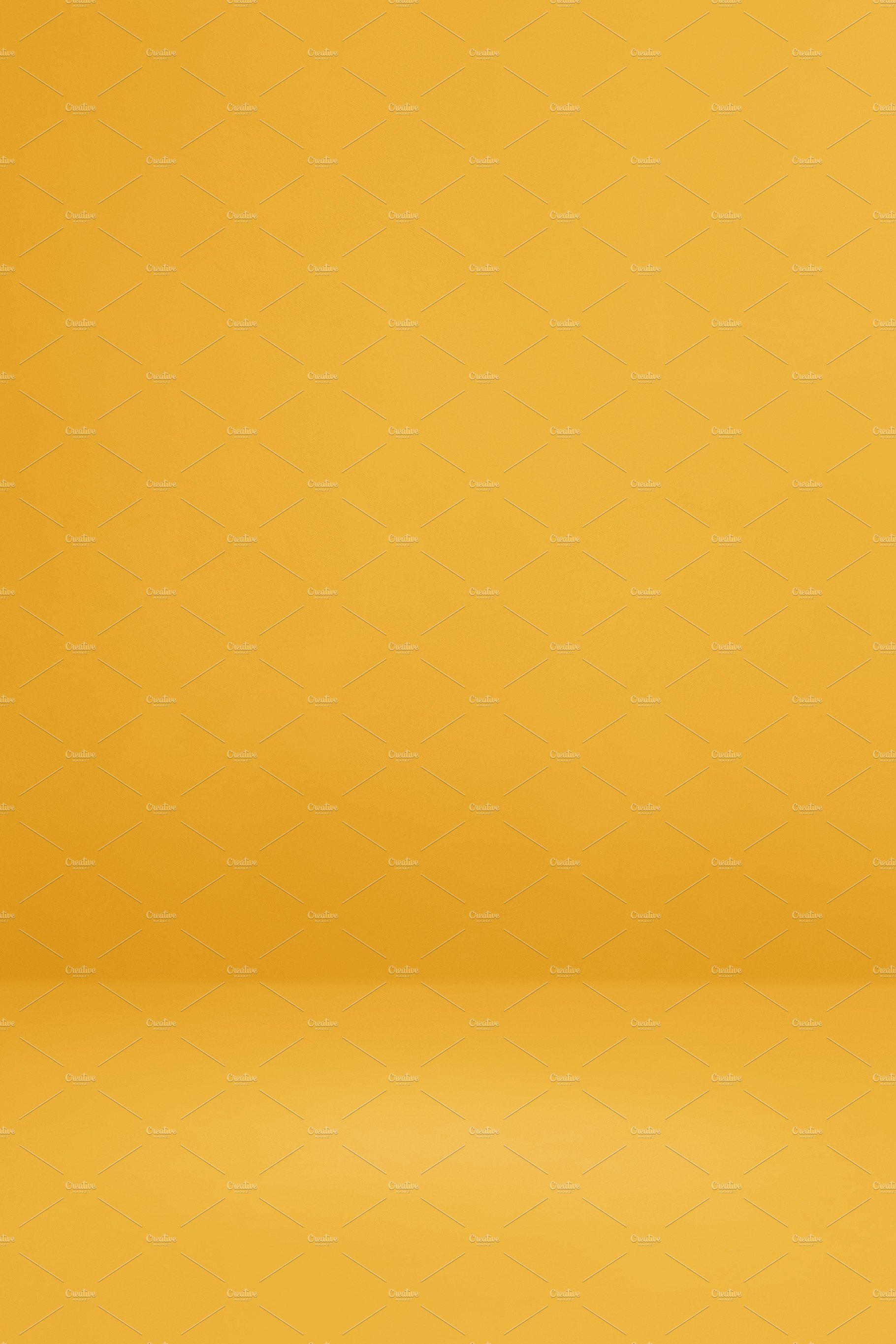 Empty yellow concrete interior background cover image.