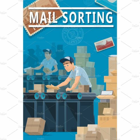 Post mail sorting center, parcels cover image.
