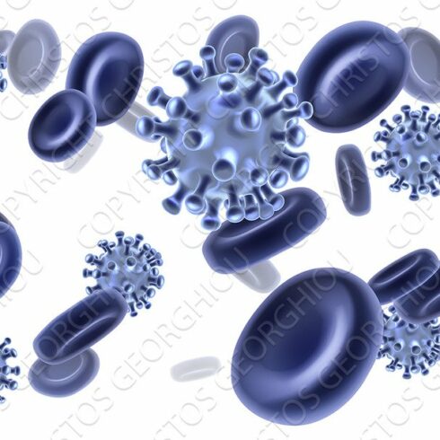 Virus Blood Cells Molecules Concept cover image.