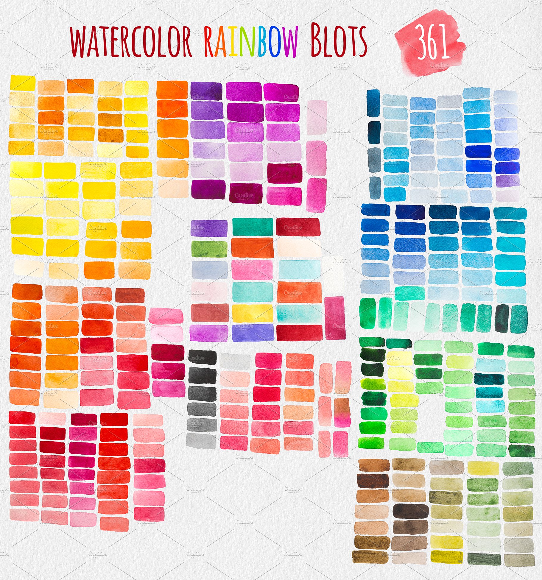 watercolor rainbow mini blot cm lil 871