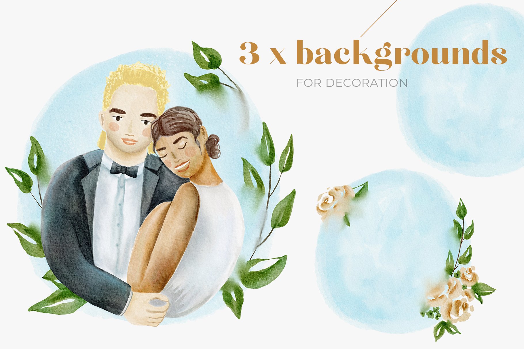watercolor wedding illustration 714