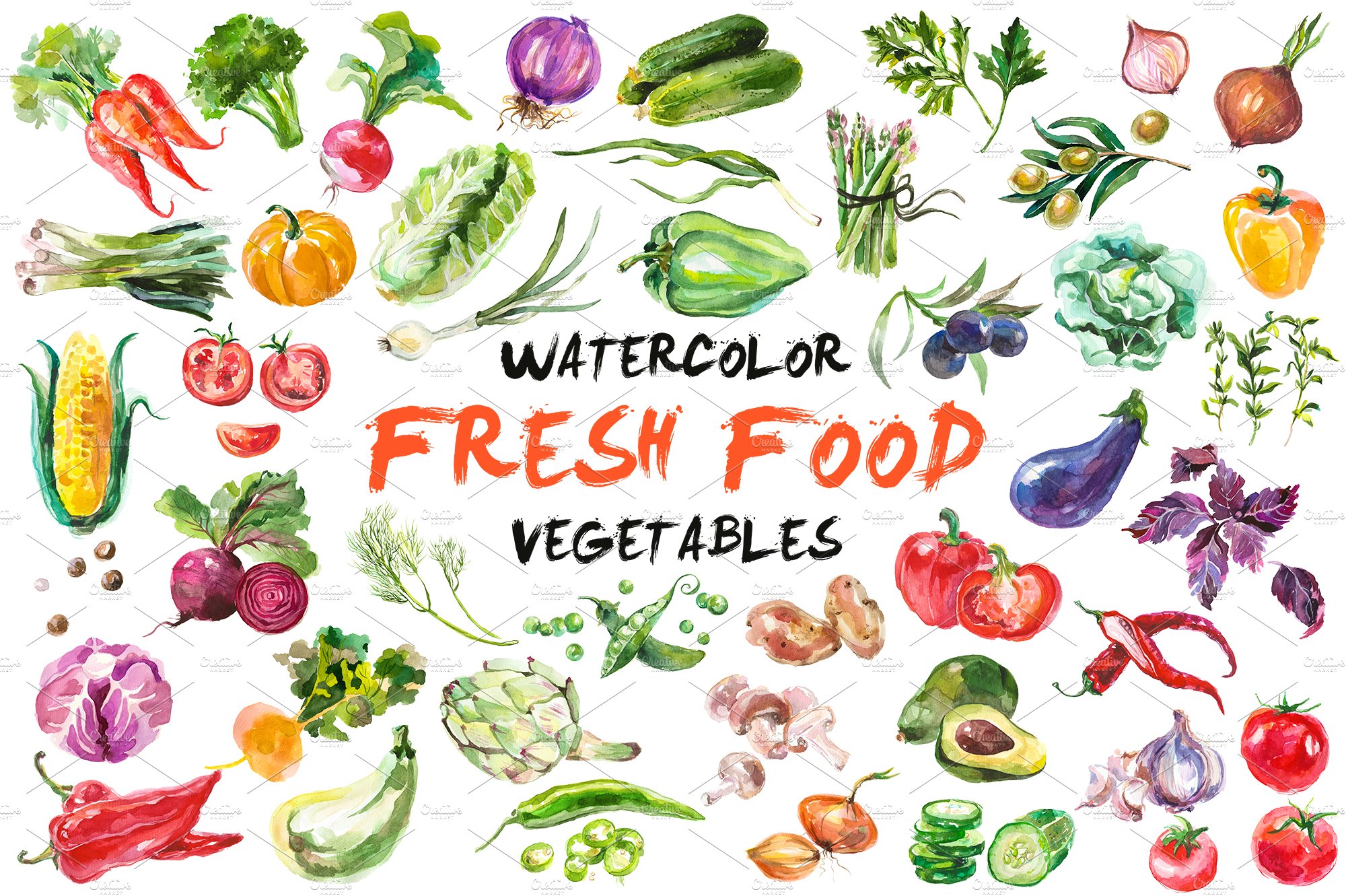Watercolor Vegetables cover image.