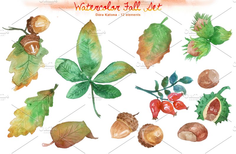 Watercolor Fall Set cover image.