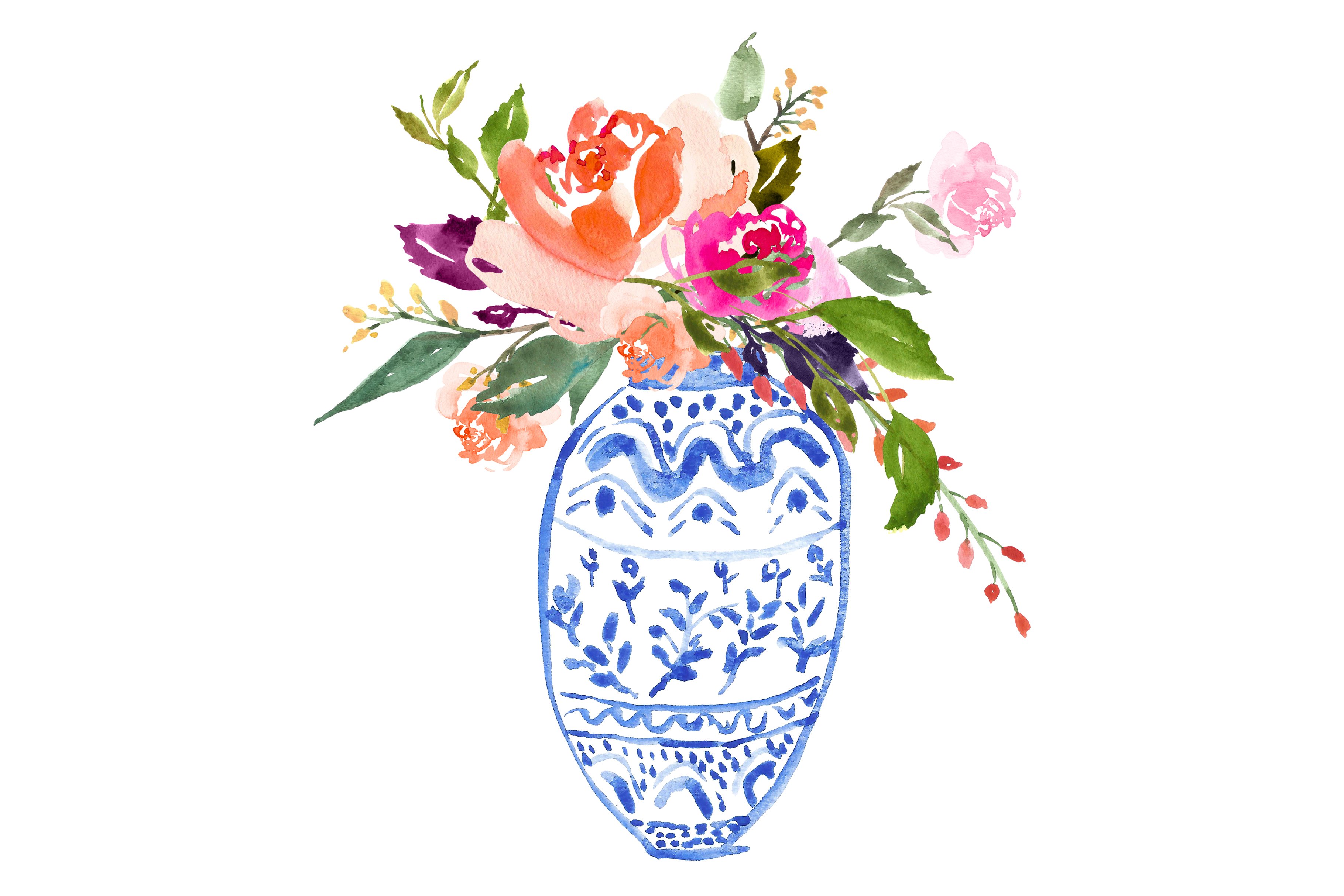 Watercolour Bouquet in Vase - No.1 cover image.
