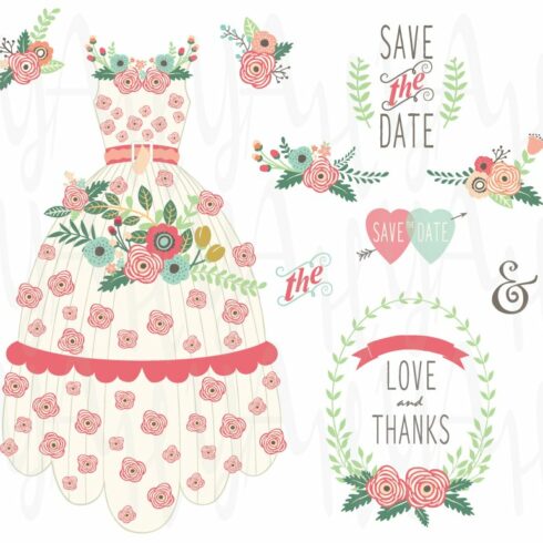 Bride Floral Wedding Dress Set cover image.