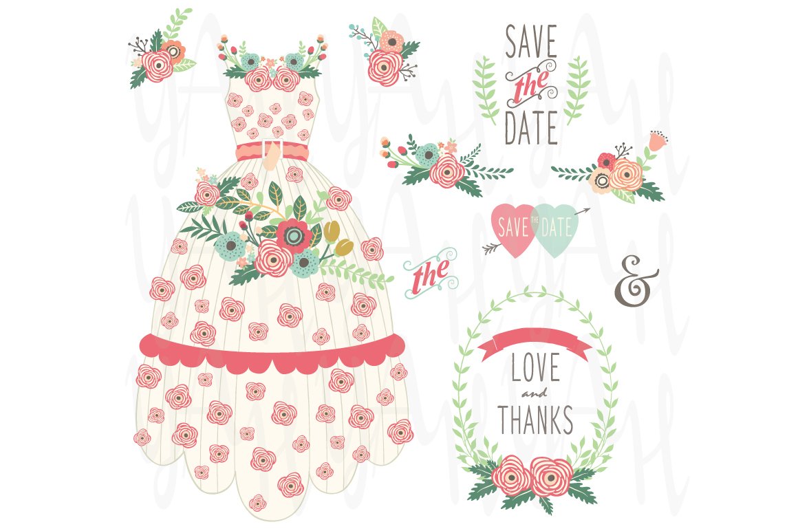 Bride Floral Wedding Dress Set cover image.