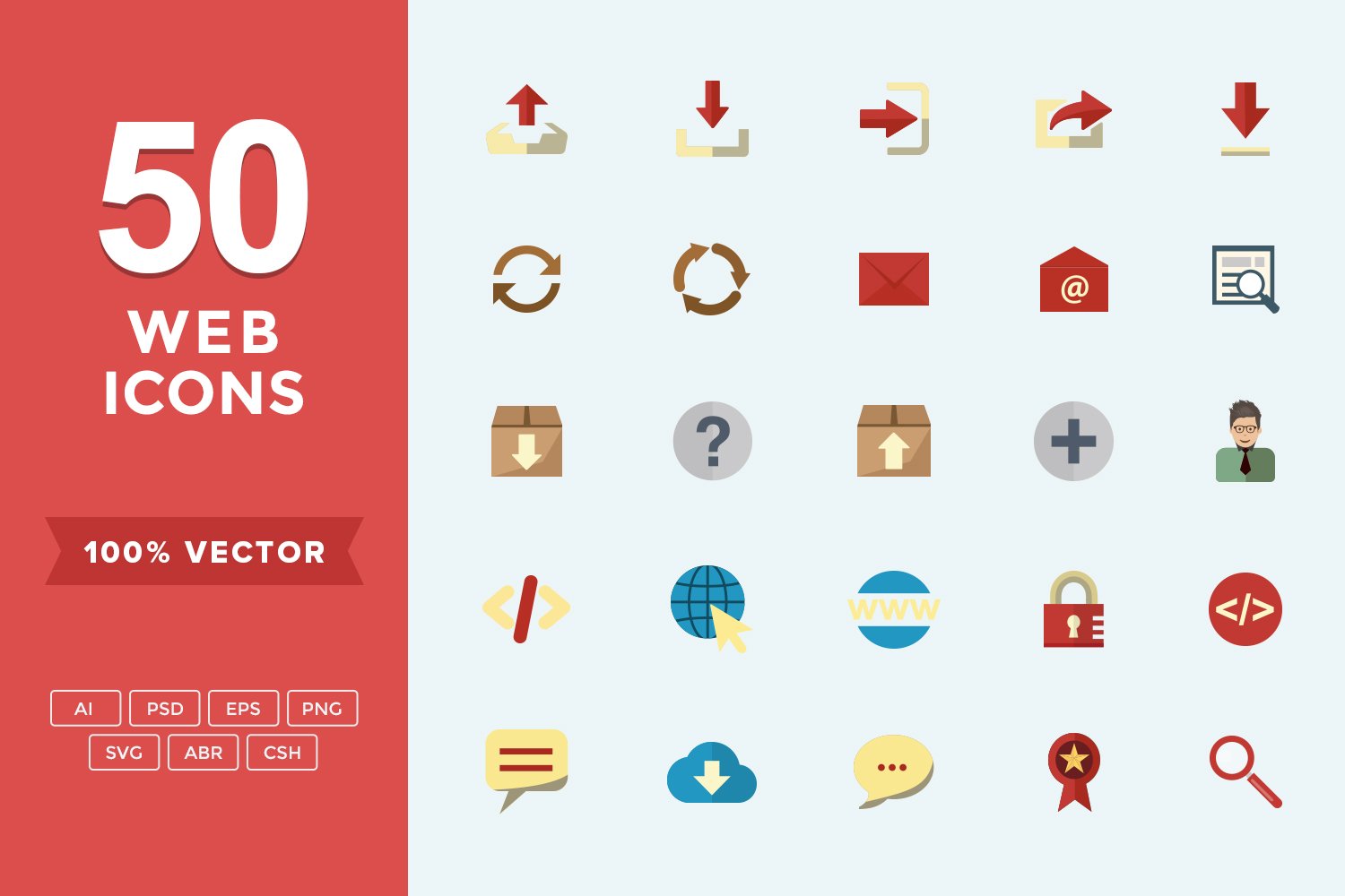 Flat Icons Web Set cover image.