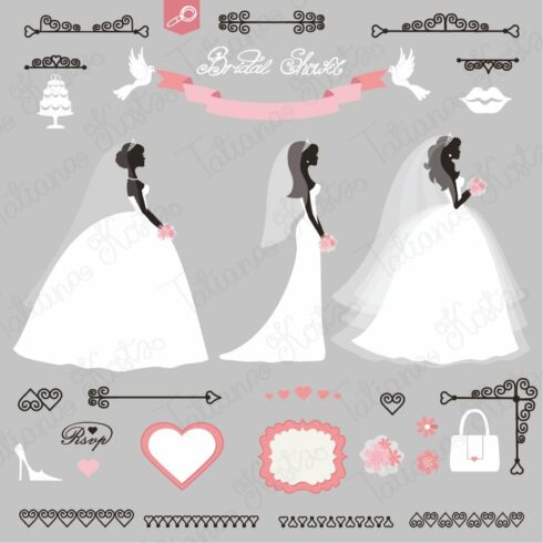 Wedding Bridal shower elements cover image.