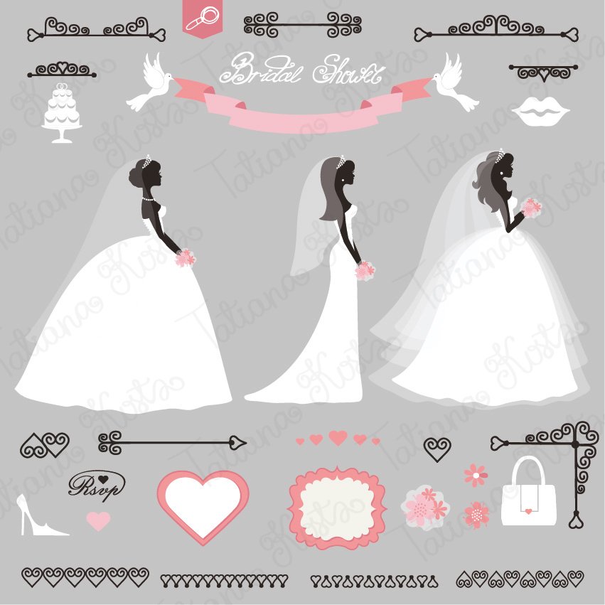 Wedding Bridal shower elements cover image.