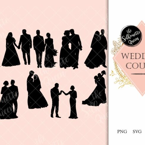 Wedding Couple Silhouette Vector svg cover image.