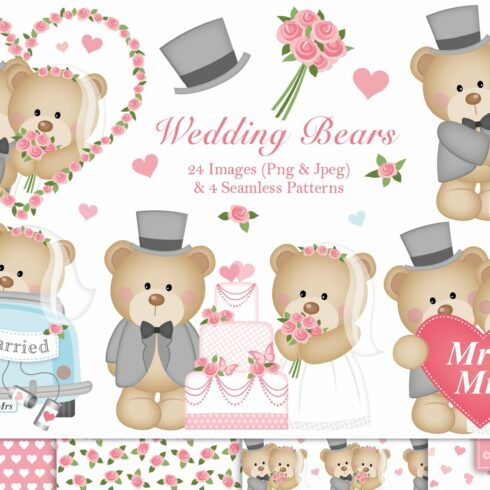 Wedding clipart,Bride and groom -C34 cover image.