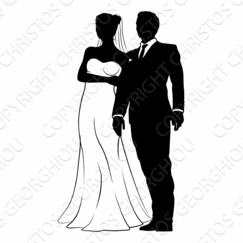 Bride And Groom Couple Wedding Dress cover image.