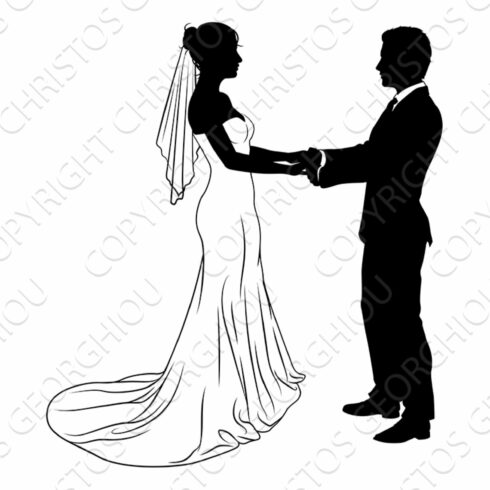 Bride And Groom Couple Wedding Dress cover image.