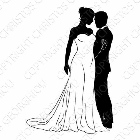 Bride And Groom Couple Wedding Dress cover image.