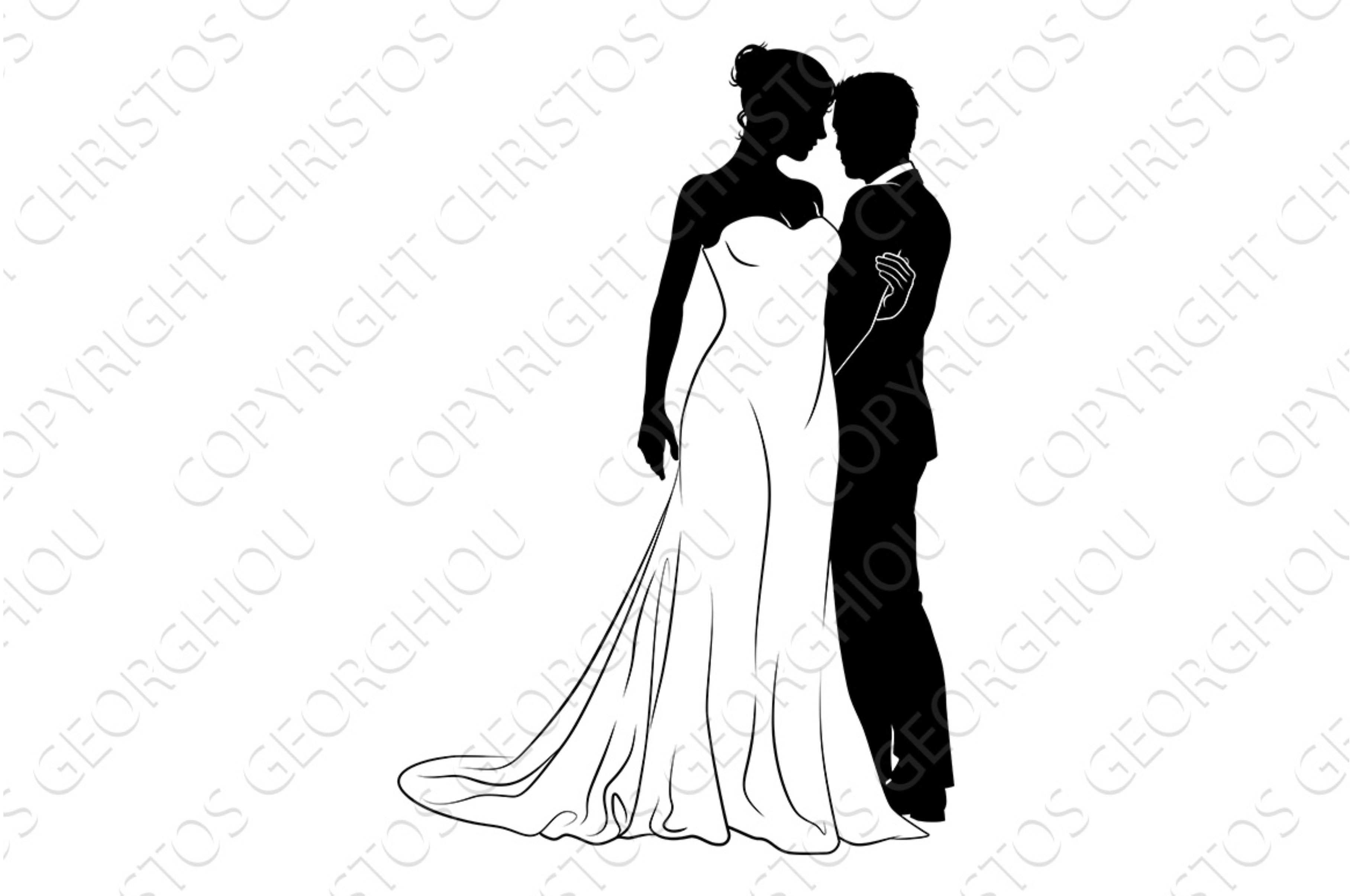 Bride And Groom Couple Wedding Dress cover image.