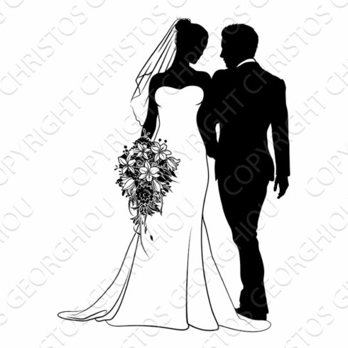 Bride And Groom Couple Wedding Dress cover image.