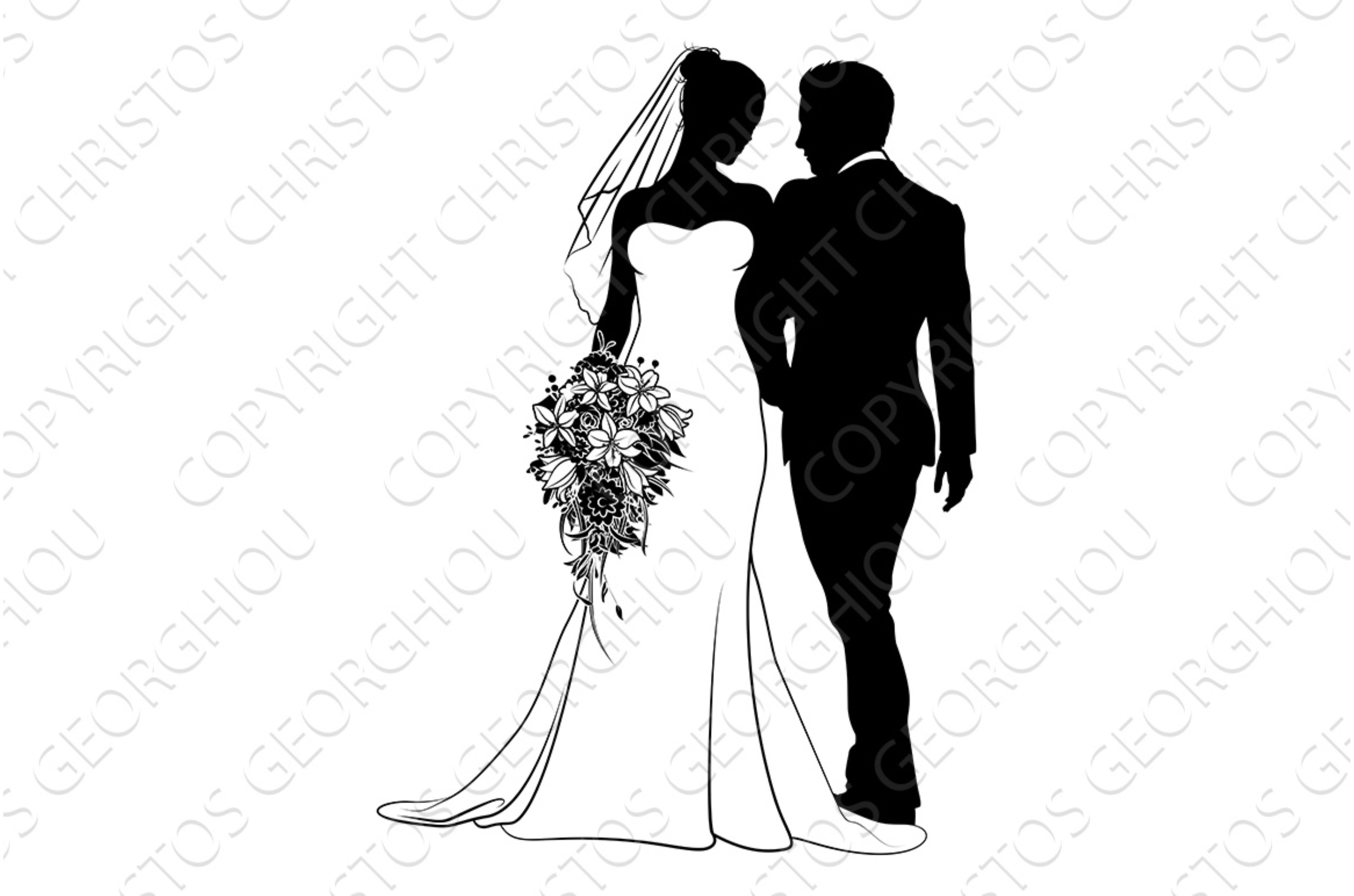 Bride And Groom Couple Wedding Dress cover image.