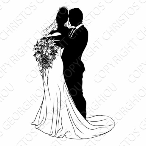 Bride And Groom Couple Wedding Dress cover image.