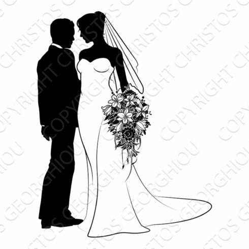 Bride And Groom Couple Wedding Dress cover image.