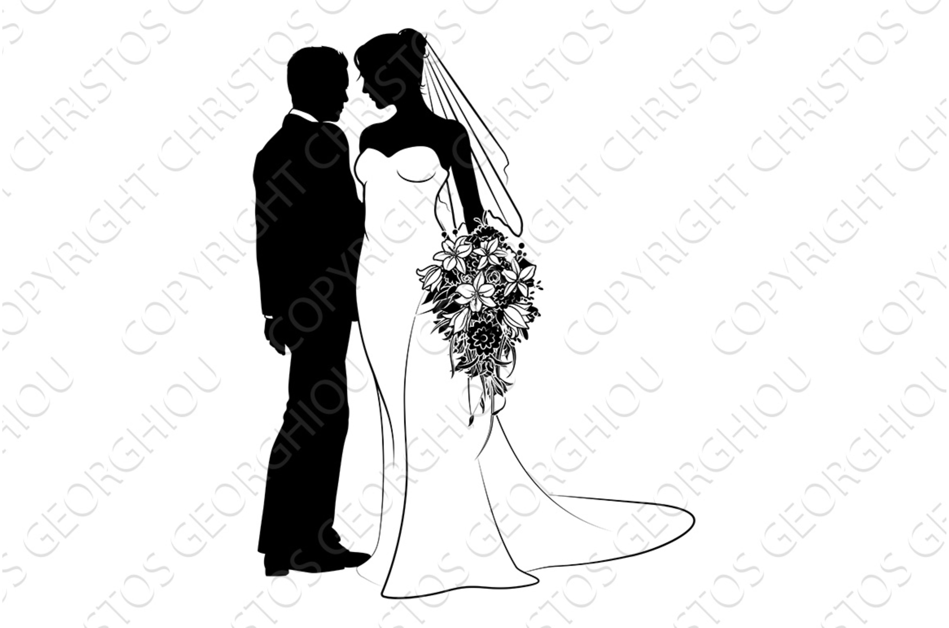 Bride And Groom Couple Wedding Dress cover image.