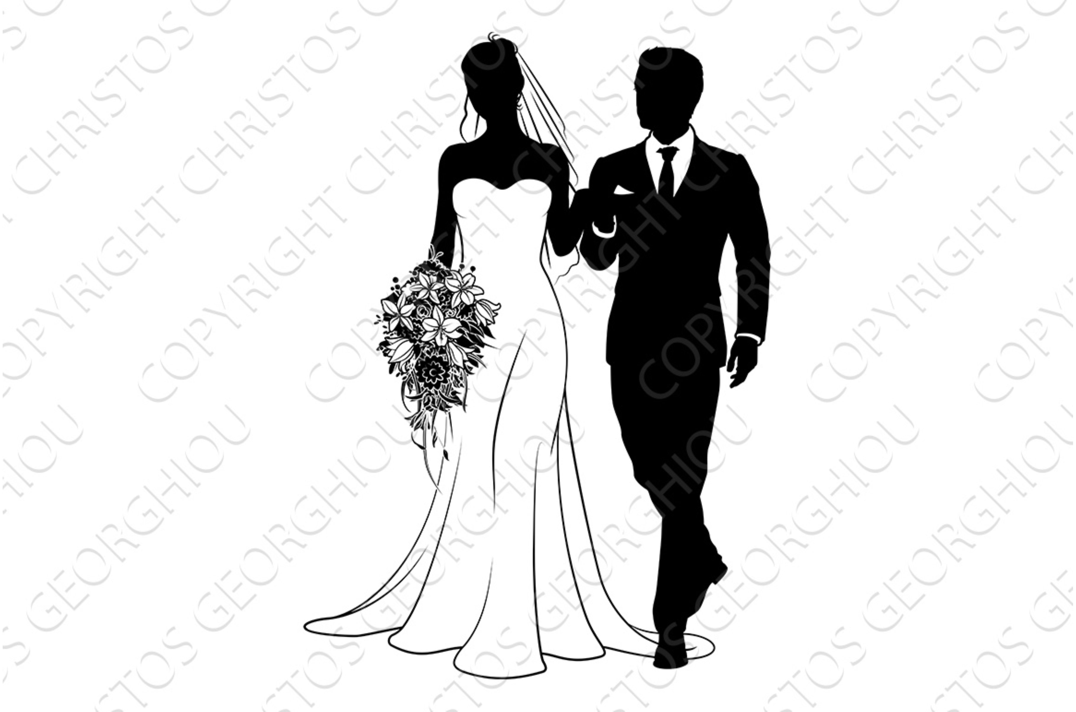 Bride And Groom Couple Wedding Dress cover image.